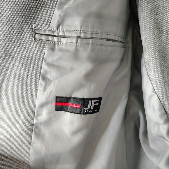 JF J.ferrar Slim Fit Gray Sport Two Buttons Style Coat Sz L42/44R Spandex - Picture 2 of 14